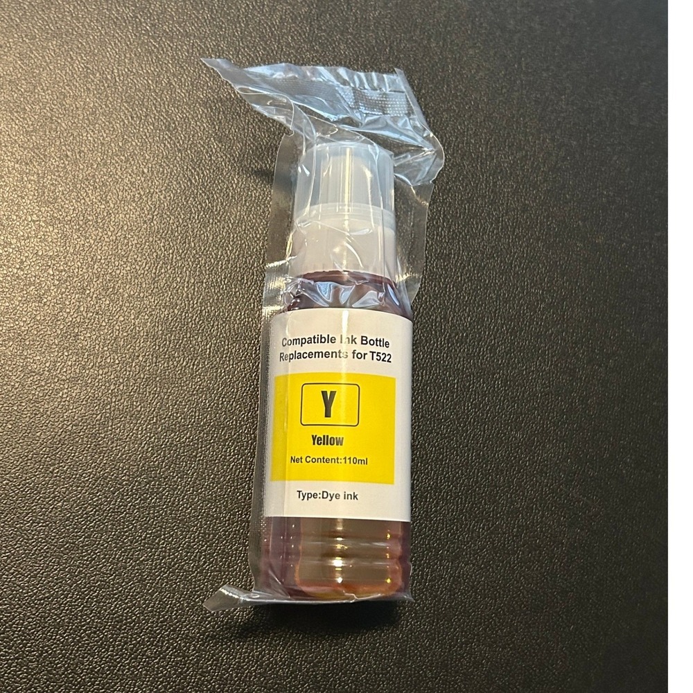 T522 Compatible Yellow Dye Ink Refill Bottle 110ml LFT522Y New Sealed